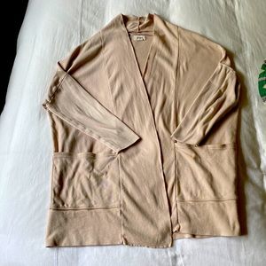 PACT airplane cardigan in tan